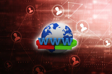 3d rendering WWW" Text, Global
