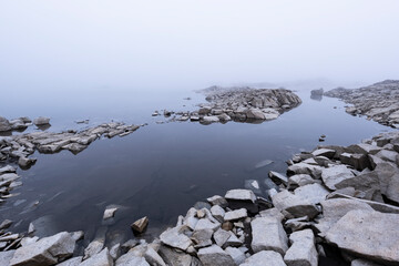 Lago della Vacca con la nebbia