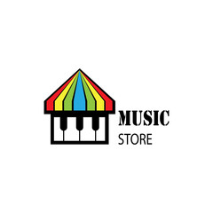 Obraz premium music logo illustration organ and shop vector design