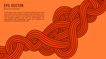 Orange abstract wavy line vector illustration editable background. can use for poster, business banner, flyer, pamphlet, advertisement, brochure, catalog, web, site, website, presentation, book cover