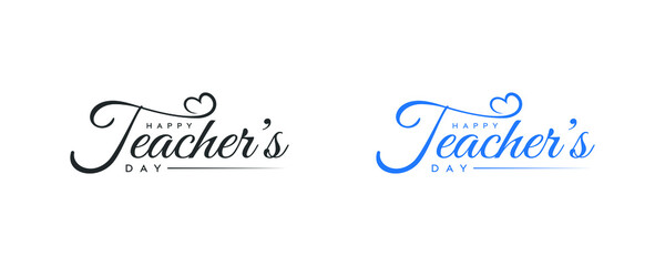 World, international happy Teacher's Day vector logo design, teachers day handwritten logon design