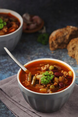 A bowl with traditional British stew