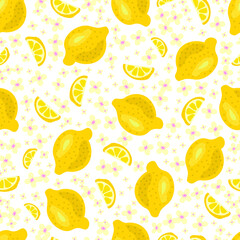 Pattern design with lemon vector illustration