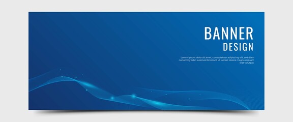 Modern business banner design with abstract wave line. Usable for banner, cover, and header.