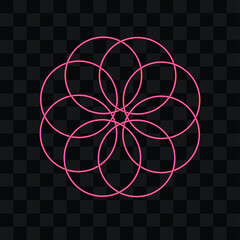 Red neon effect element design with circle style. can use for poster, business banner, flyer, advertisement, brochure, catalog, web, site, website, presentation, book cover, leaflet graphic resources