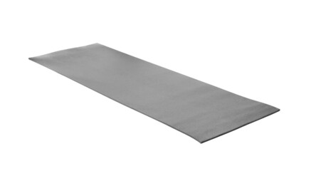 Soft grey camping mat isolated on white