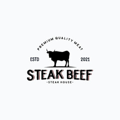 Butcher shop logo vector illustration