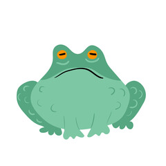 Halloween frog flat vector illustration. Isolated object on white background. Good for posters, party invitations, stickers, cards, gift.