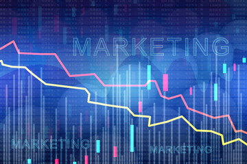 2d rendering Stock market online business concept. business Graph 
