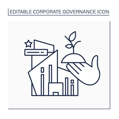 Acceleration line icon. Companies development, mentorship, investors and other support. Corporate governance concept. Isolated vector illustration. Editable stroke