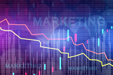2d rendering Stock market online business concept. business Graph 

