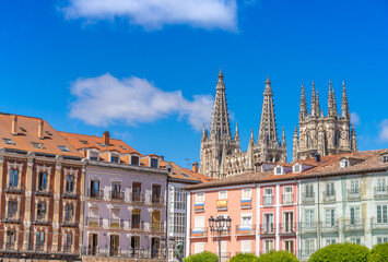 The Cathedral of Saint Mary of Burgos, Burgos, Castille and Leon, Spain. An UNESCO World heritage landmark along the Way of St. James