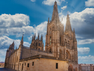 Fototapeta premium The Cathedral of Saint Mary of Burgos, Burgos, Castille and Leon, Spain. An UNESCO World heritage landmark along the Way of St. James