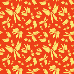 Silhouette bowknots seamless pattern. Pretty flat bows abstract endless texture for fabric, textile, cosmetics, package, stationery, wrapping paper, background. Cheerful festive doodle design.