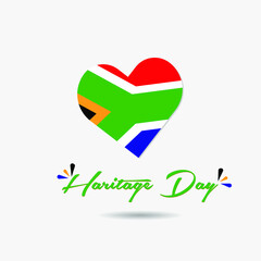 Heritage vector design with love shaped South Africa flag eps10 file free