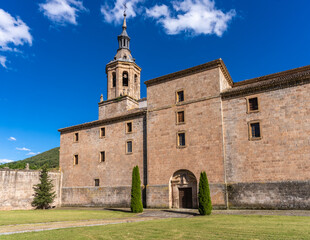 Fototapeta premium San Millan de Yuso Monastery (11th century) in the village of San Millan de la Cogolla, La Rioja, Spain. A UNESCO world heriatge site on the Way of St. James