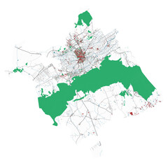 Obraz premium Murcia map. Detailed map of Murcia city administrative area. Cityscape urban panorama.