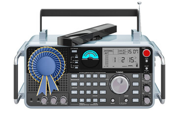 Fototapeta premium Digital receiver with best choice badge, 3D rendering