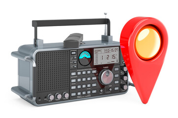 Digital receiver with map pointer. 3D rendering