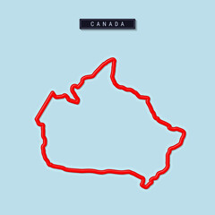 Canada bold outline map. Vector illustration