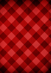 Red folded diagonal tartan paper background