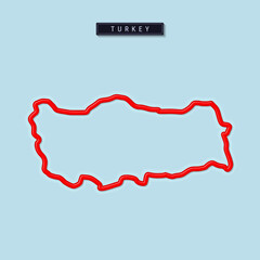 Turkey bold outline map. Vector illustration