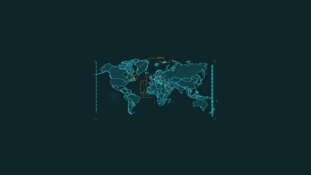 Looped animation of a world map HUD element.
