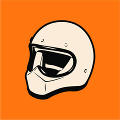 vector retro helmet