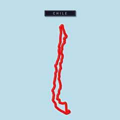Chile bold outline map. Vector illustration