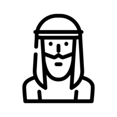 arab muslim guy line icon vector. arab muslim guy sign. isolated contour symbol black illustration
