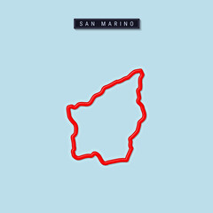 San Marino bold outline map. Vector illustration