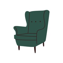 Abstract contemporary chair. Comfy chairs mid century style, doodle armchairs, room interior design. Vector furniture