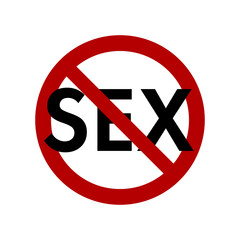 No sex text sign symbol icon on white background. Vector illustration