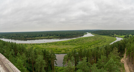 view of the Neman River and Dzukija National Park in southeastern Lithuania