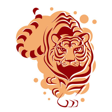 Vector image of a tiger. The symbol of the year. Ready-made logo.