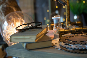 school desk with subjects that are necessary in study