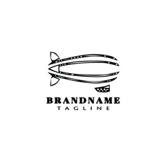 dirigible logo cartoon icon design template black cute vector illustration