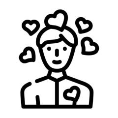 love man line icon vector. love man sign. isolated contour symbol black illustration