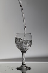 water pouring into glass