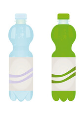 White and green juice bottle. vector