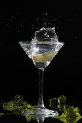 cocktail with lime