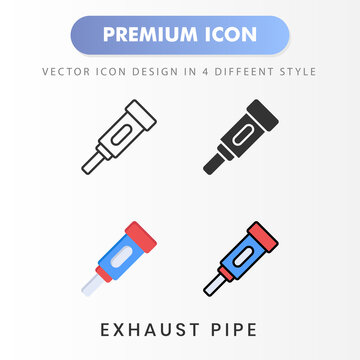 Exhaust Pipe Icon For Your Website Design, Logo, App, UI. Vector Graphics Illustration And Editable Stroke.