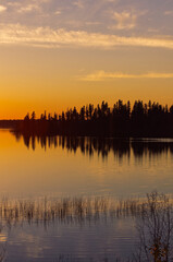 Naklejka premium A Colorful Evening at Astotin Lake