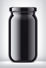 Black Jar on Background. 