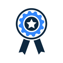 Achievement, award, ribbon, quality icon. Simple editable vector graphics.