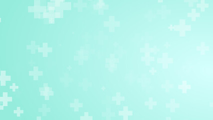 Abstract medical green blue cross pattern background.