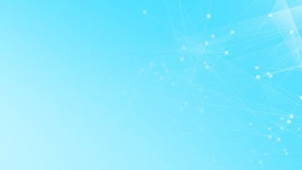 Abstract blue white polygonal 3d rendering network technology background.