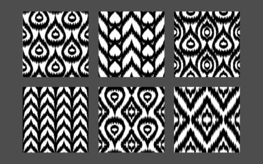 Ethnic seamless patterns collection. Boho textile prints set - obrazy, fototapety, plakaty