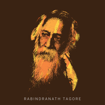 illustration of  Rabindranath Tagore from India