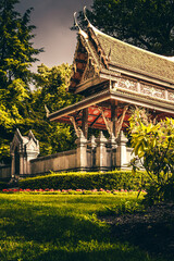 Thai Thempel in Bad Homburg. The building was donated by the King of Thailand and placed in the Kuhrpark.